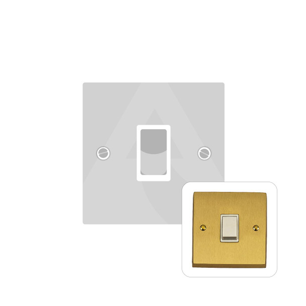 Contractor Range 1 Gang Intermediate Rocker Switch (6 Amp) in Satin Brass  - White Trim