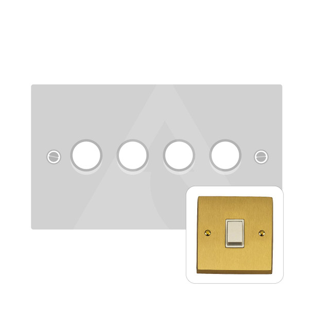 Contractor Range 4 Gang Dimmer (400 watts) in Satin Brass  - Trimless