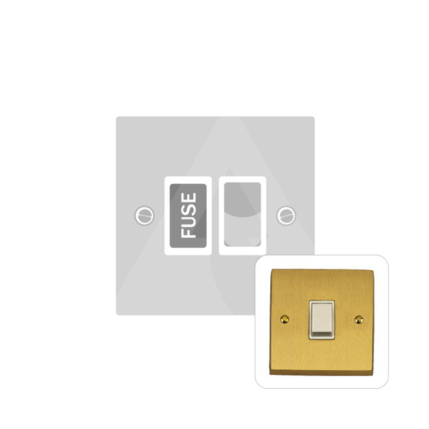Contractor Range Switched Spur (13 Amp) in Satin Brass  - White Trim