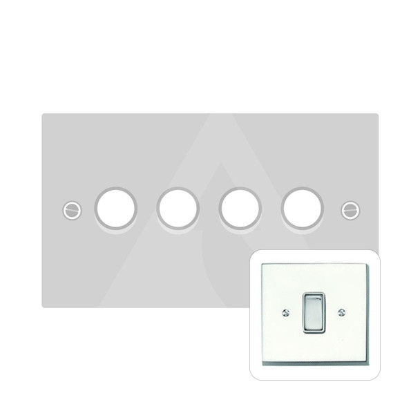 Contractor Range 4 Gang LED Dimmer in Polished Chrome  - Trimless
