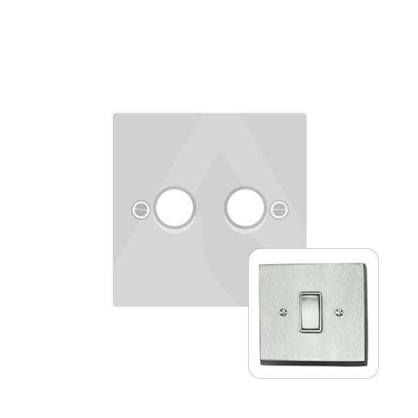 Contractor Range 2 Gang LED Dimmer in Satin Chrome  - Trimless