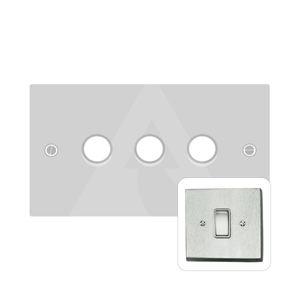 Contractor Range 3 Gang Dimmer (400 watts) in Satin Chrome  - Trimless