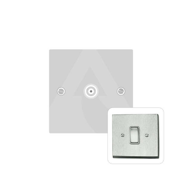 Contractor Range 1 Gang Isolated TV Coaxial Socket in Satin Chrome  - White Trim