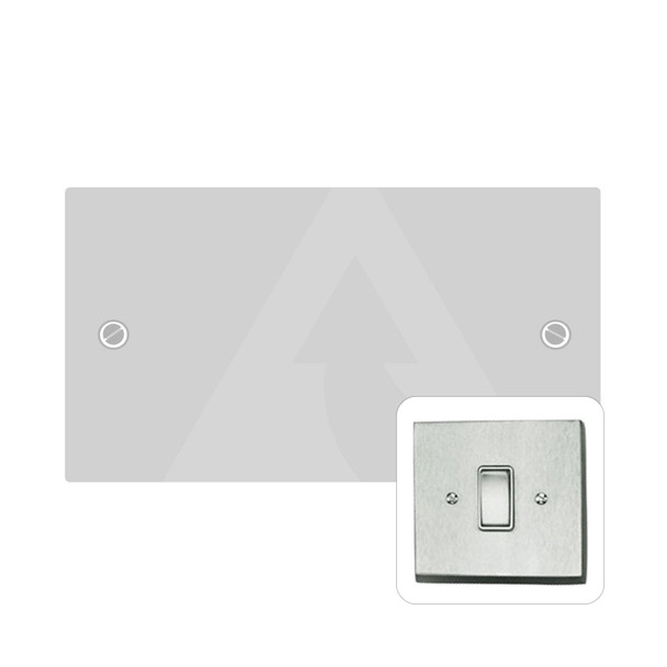 Contractor Range Double Blank Plate in Satin Chrome