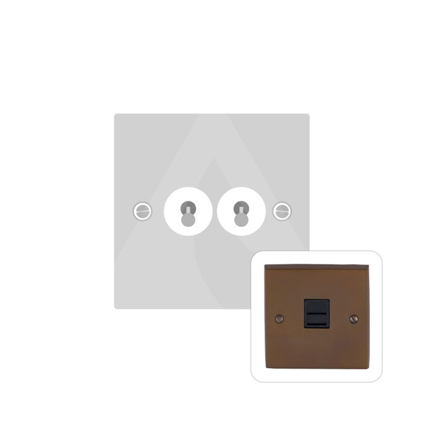 Contractor Range 2 Gang Toggle Switch in Polished Bronze  - Trimless - BZV1410BZ