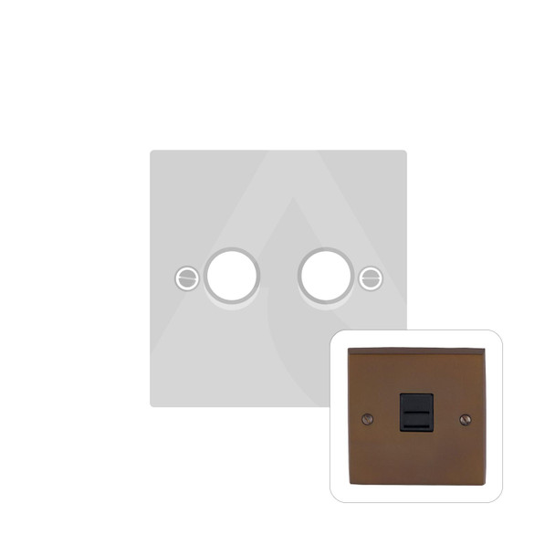 Contractor Range 2 Gang LED Dimmer in Polished Bronze  - Trimless - BZV972/TED