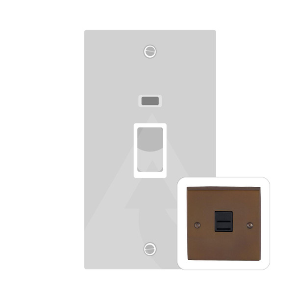 Contractor Range 45A DP Cooker Switch with Neon (tall plate) in Polished Bronze  - Black Trim - BZV961BN