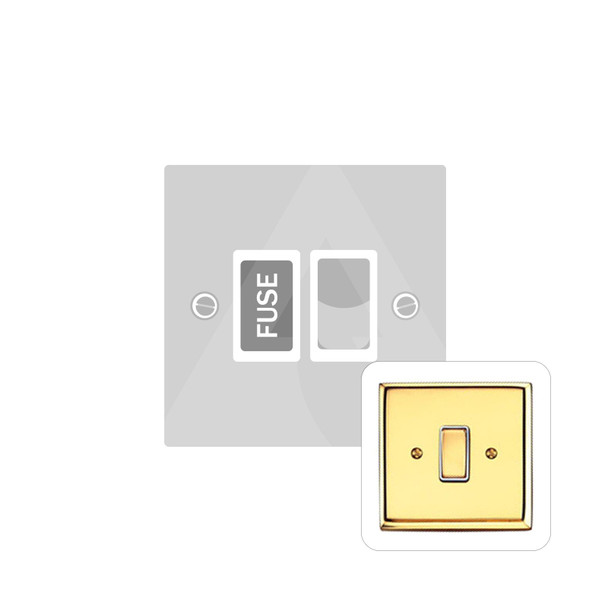 Contractor Range Switched Spur (13 Amp) in Polished Brass  - White Trim - K935W