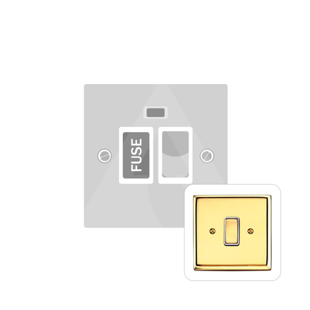 Contractor Range Switched Spur with Neon (13 Amp) in Polished Brass  - White Trim - K936W