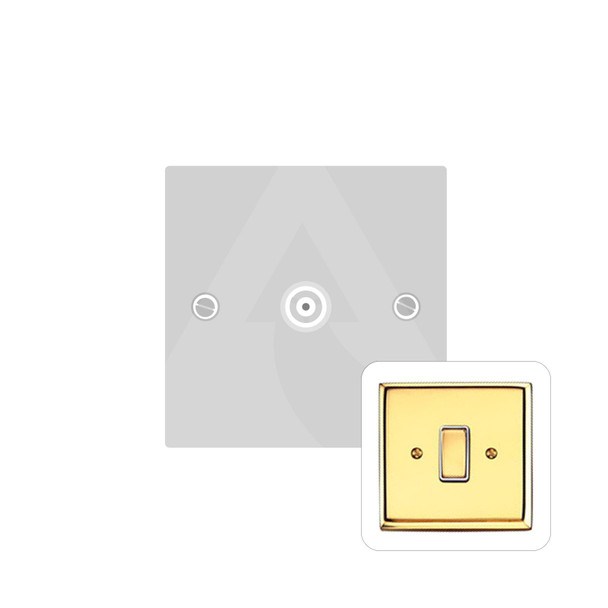 Contractor Range 1 Gang Isolated TV Coaxial Socket in Polished Brass  - White Trim - K923W