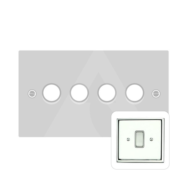 Contractor Range 4 Gang Dimmer (400 watts) in Polished Chrome  - Trimless - KC974/400