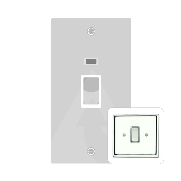 Contractor Range 45A DP Cooker Switch with Neon (tall plate) in Polished Chrome  - Black Trim - KC961BN