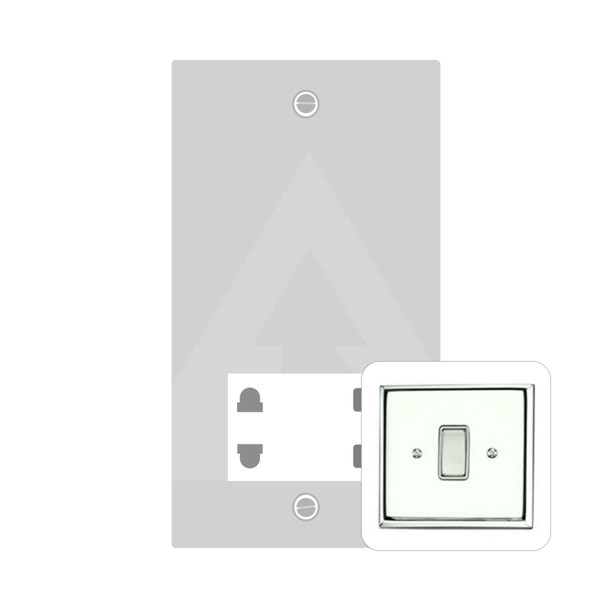 Contractor Range Shaver Socket Output Voltage 110/240V in Polished Chrome  - White Trim - KC985W