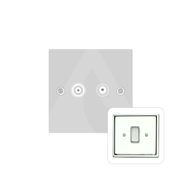 Contractor Range TV/FM Diplexed Socket in Polished Chrome  - White Trim - KC924W-DIP