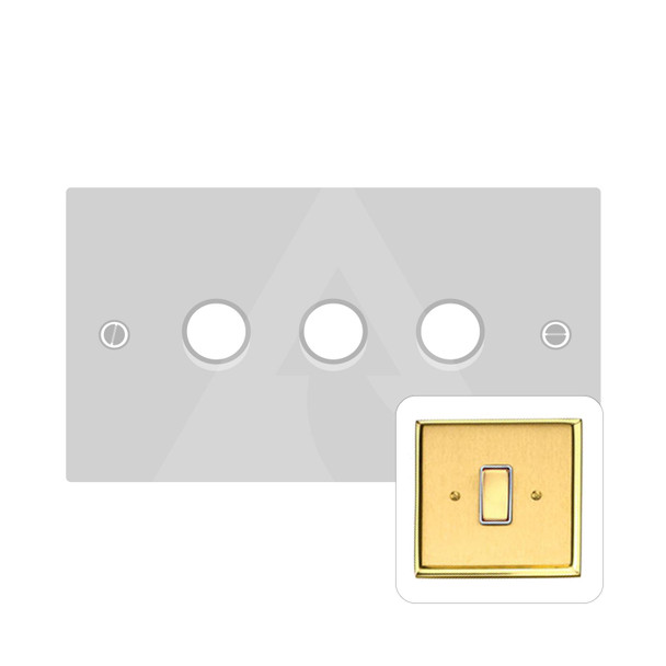 Contractor Range 3 Gang LED Dimmer in Satin Brass  - Trimless - M973/TED