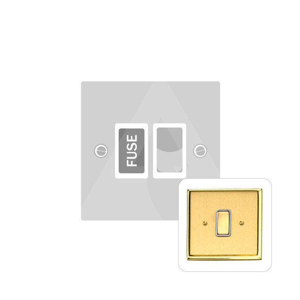 Contractor Range Switched Spur (13 Amp) in Satin Brass  - White Trim - M935W