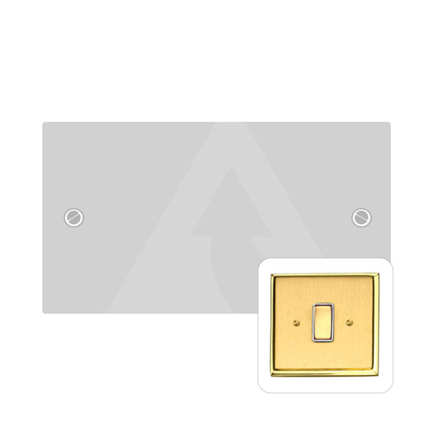Contractor Range Double Blank Plate in Satin Brass - M932