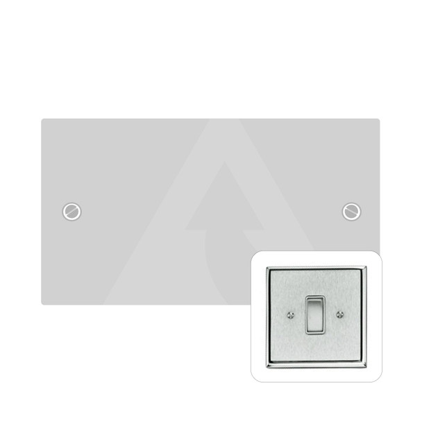 Contractor Range Double Blank Plate in Satin Chrome - P932