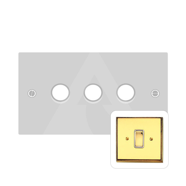 Contractor Range 3 Gang LED Dimmer in Polished Brass  - Trimless - A973/TED