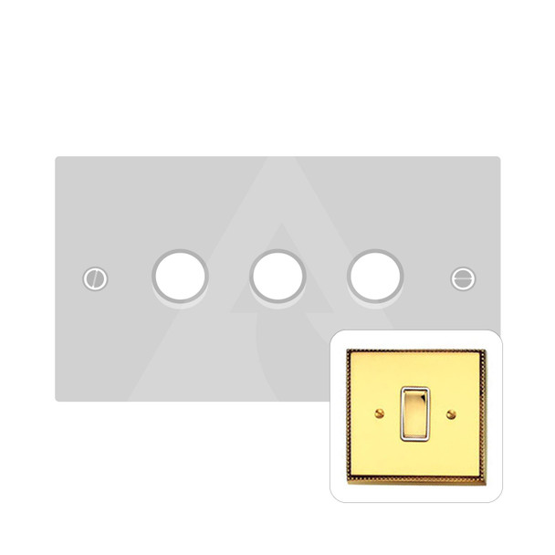 Contractor Range 3 Gang Dimmer (400 watts) in Polished Brass  - Trimless - A973/400