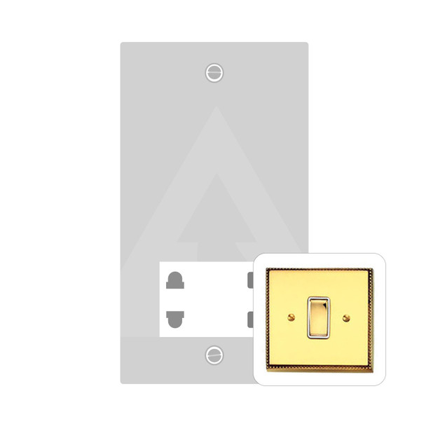 Contractor Range Shaver Socket Output Voltage 110/240V in Polished Brass  - White Trim - A985W