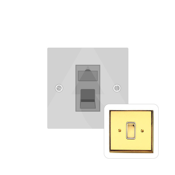 Contractor Range 1 Gang RJ11 in Polished Brass  - White Trim - A969W-RJ11