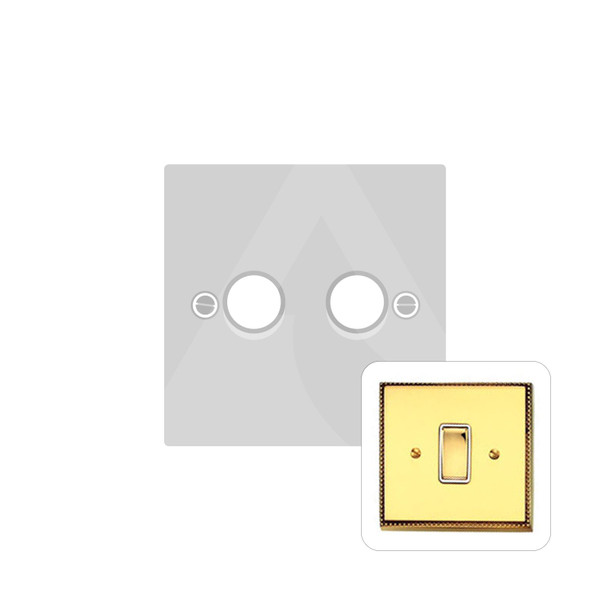 Harmony Grid Range 2 Gang LED Dimmer in Polished Brass  - Trimless