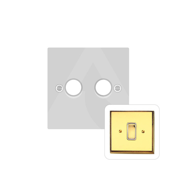 Harmony Grid Range 2 Gang Dimmer (400 watts) in Polished Brass  - Trimless