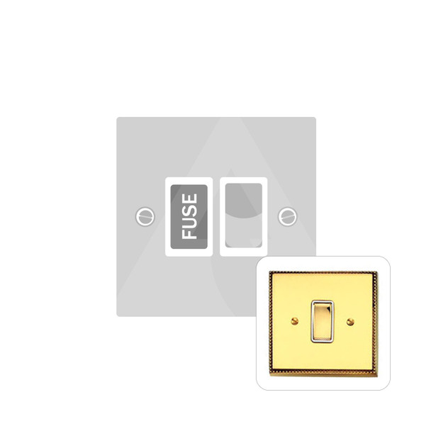 Harmony Grid Range Switched Spur (13 Amp) in Polished Brass  - White Trim