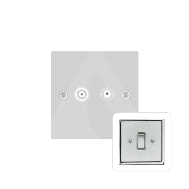 Harmony Grid Range TV/FM Diplexed Socket in Satin Chrome  - White Trim