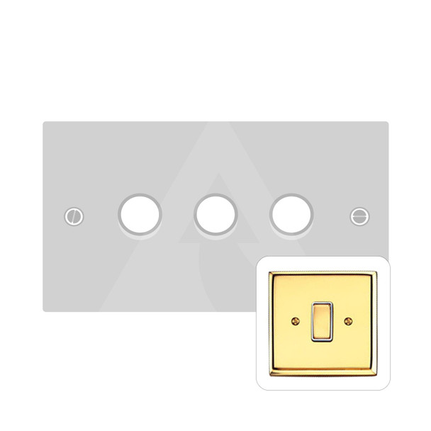 Harmony Grid Range 3 Gang LED Dimmer in Polished Brass  - Trimless - K580/TED