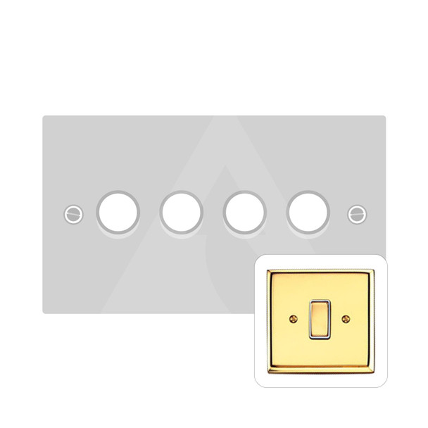 Harmony Grid Range 4 Gang Dimmer (400 watts) in Polished Brass  - Trimless - K590/400