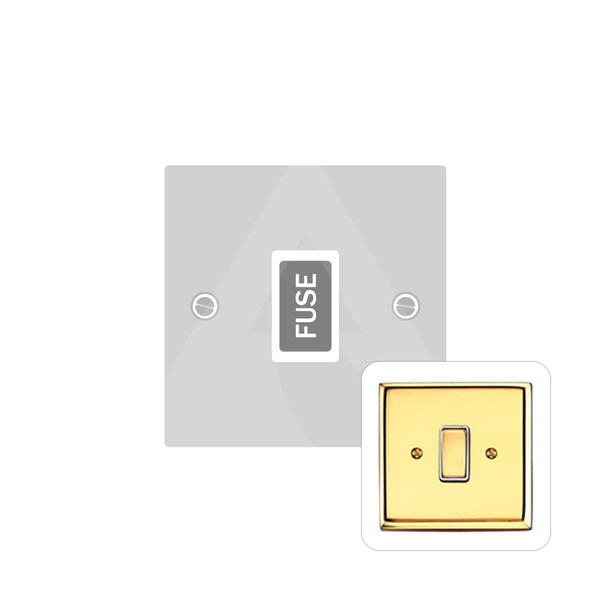 Harmony Grid Range Unswitched Spur (13 Amp) in Polished Brass  - White Trim - K650W