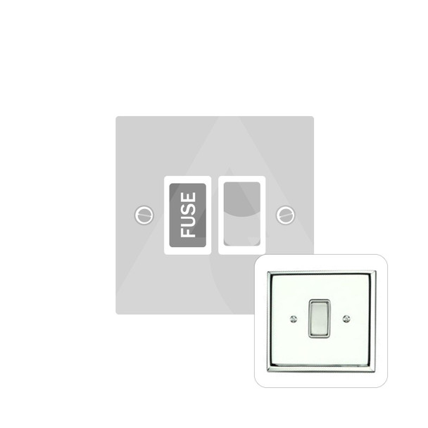 Harmony Grid Range Switched Spur (13 Amp) in Polished Chrome  - White Trim