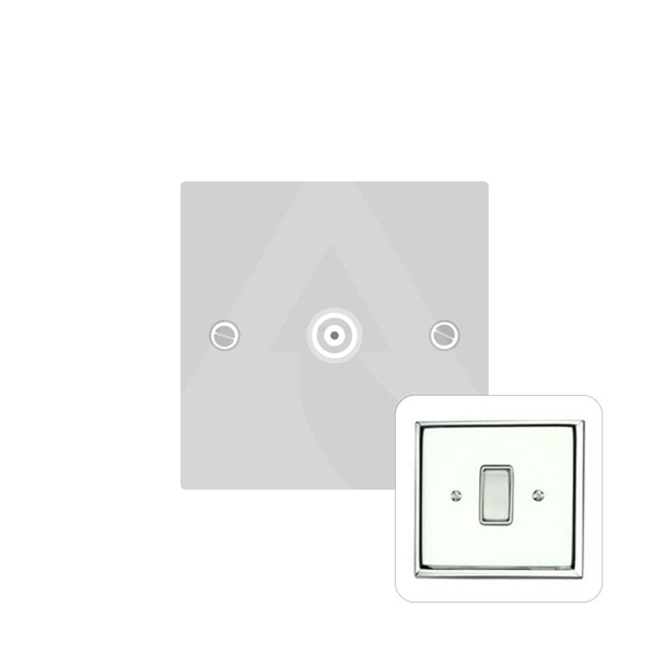 Harmony Grid Range 1 Gang Non-Isolated TV Coaxial Socket in Polished Chrome  - White Trim