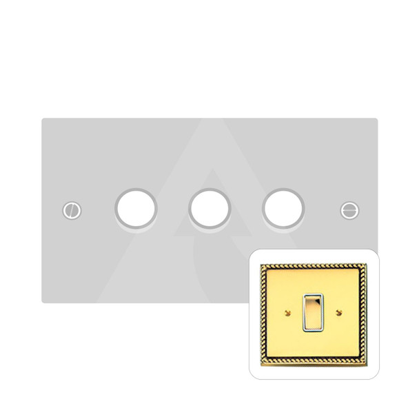 Harmony Grid Range 3 Gang Dimmer (400 watts) in Polished Brass  - Trimless - G580/400