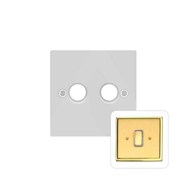 Harmony Grid Range 2 Gang Dimmer (400 watts) in Satin Brass  - Trimless