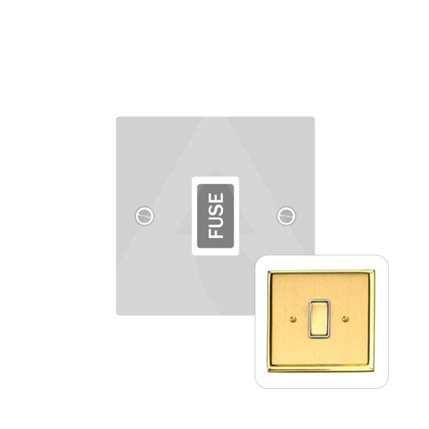 Harmony Grid Range Unswitched Spur (13 Amp) in Satin Brass  - White Trim