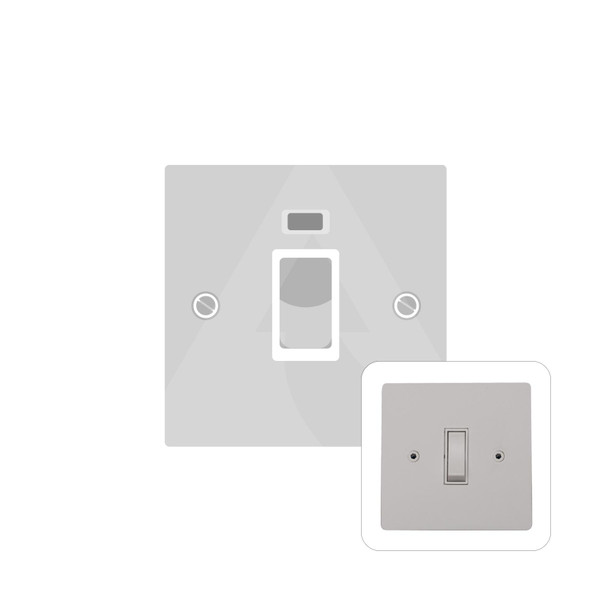 Primed White (Paintable) Range 45A DP Cooker Switch with Neon (single plate) in Primed White  - White Trim