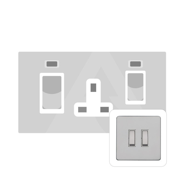 Primed White (Paintable) Range 45A Cooker Unit + 13A Socket in Primed White  - White Trim - YPW.262.W