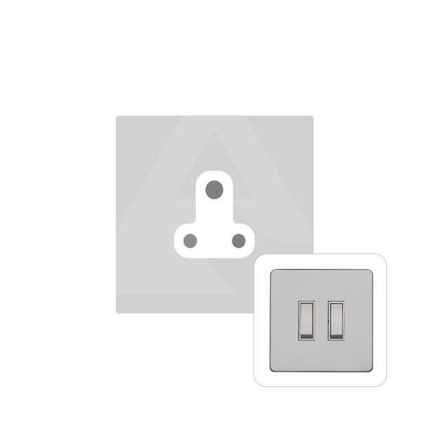 Primed White (Paintable) Range 5 Amp 3 Round Pin Socket in Primed White  - White Trim - YPW.626.W