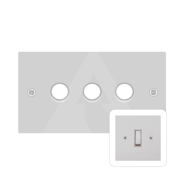 Primed White (Paintable) Range 3 Gang Dimmer (400 watts) in Primed White  - White Trim - QPW.580.400