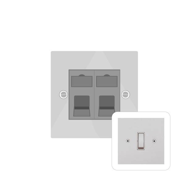 2 Gang Secondary Line Socket in Paintable Range