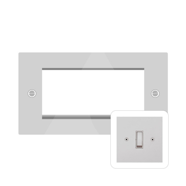 Primed White (Paintable) Range 4 Module Euro Plate in Primed White - PL.QPW.2694.G