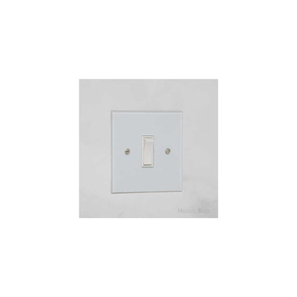 Clarity Perspex Range 1 Gang Rocker Switch (20 Amp) in Clear Perspex  - White Trim