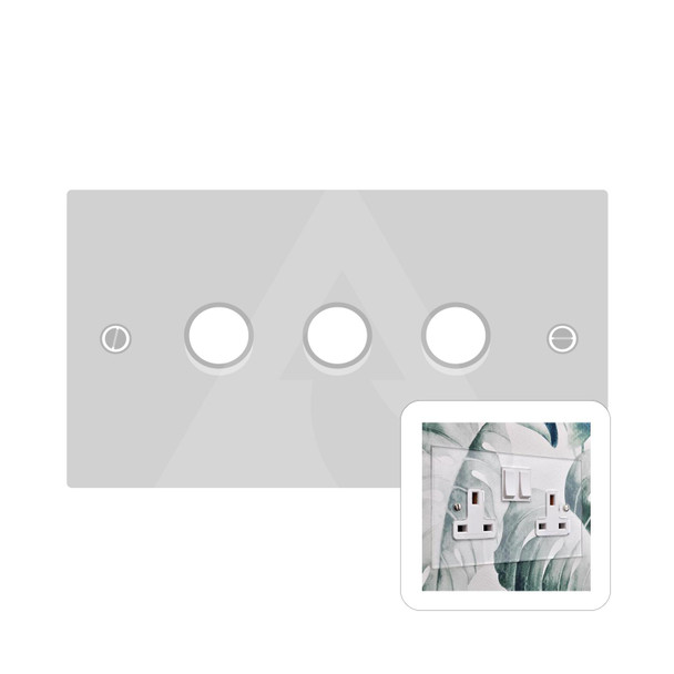 Clarity Perspex Range 3 Gang LED Dimmer in Clear Perspex  - White Trim