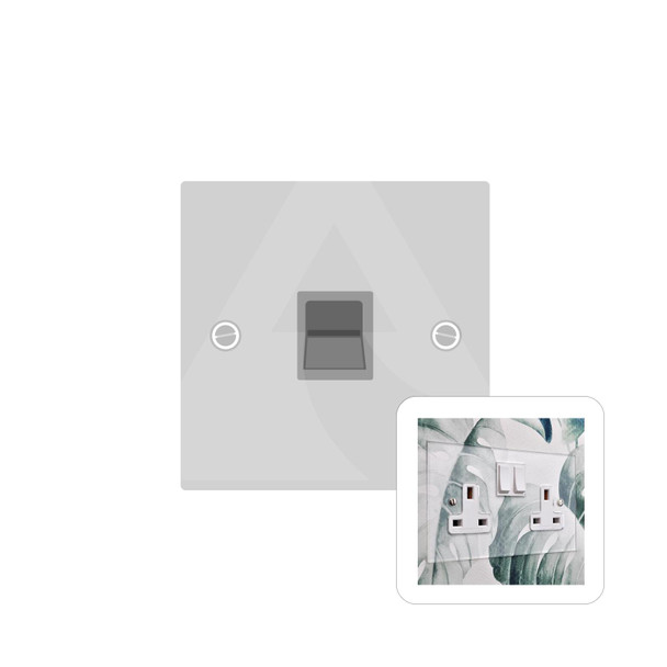 Clarity Perspex Range 1 Gang Secondary Line Socket in Clear Perspex  - White Trim