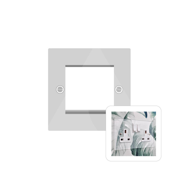 Clarity Perspex Range 2 Module Euro Plate in Clear Perspex