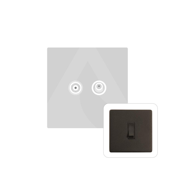 Mode Range TV/Satellite Socket in Matt Black  - Black Trim