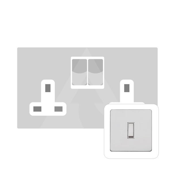 Mode Range Double Socket (13 Amp) in Matt White  - White Trim